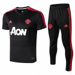 Maillot Survetement Manchester United black red 18-19